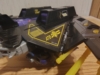 Beast Wars II BB in plane mode, photograph of the rear of the plane showing the sticker which reads 'ATB' with a Predacon symbol next to it