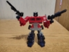 Optimus Prime in robot mode, wielding BOTH of his ion blasters