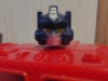 Optimus Prime in robot mode, close up shot of his head