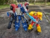 Legacy Armada Optimus Prime and Legacy Hot Shot in their robot modes, with Hot Shield wielding the Star Saber from Legacy Armada Starscream