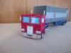 Studio Series 86 Optimus Prime in vehicle mode pulling his trailer